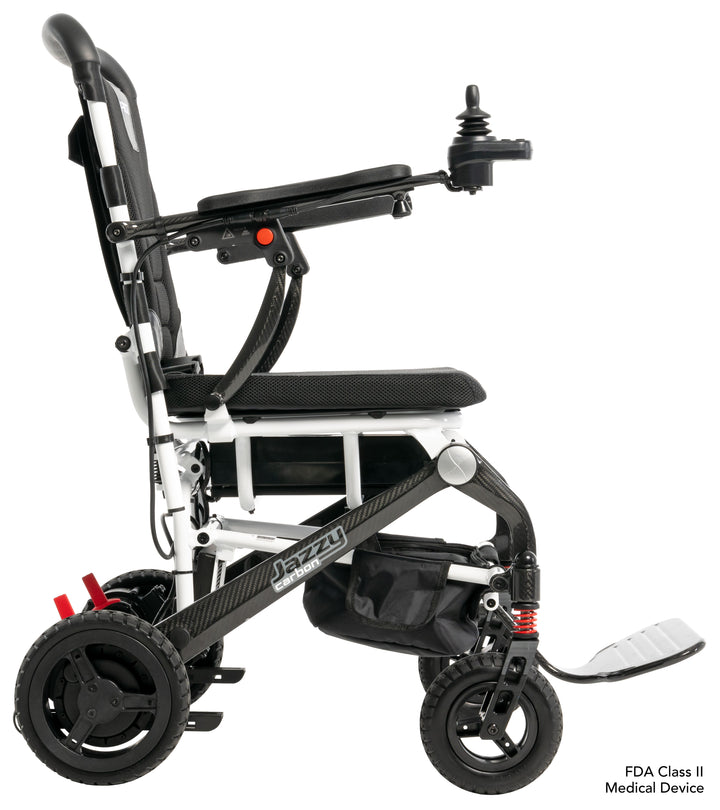 Jazzy Carbon White Power Travel Chair