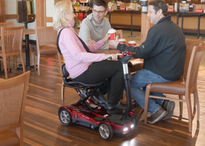 Transport 4 Wheel Automatic Electric Scooter - Metallic Red